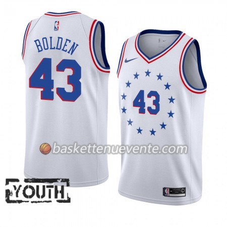 Maillot Basket Philadelphia 76ers Jonah Bolden 43 2018-19 Nike Blanc Swingman - Enfant